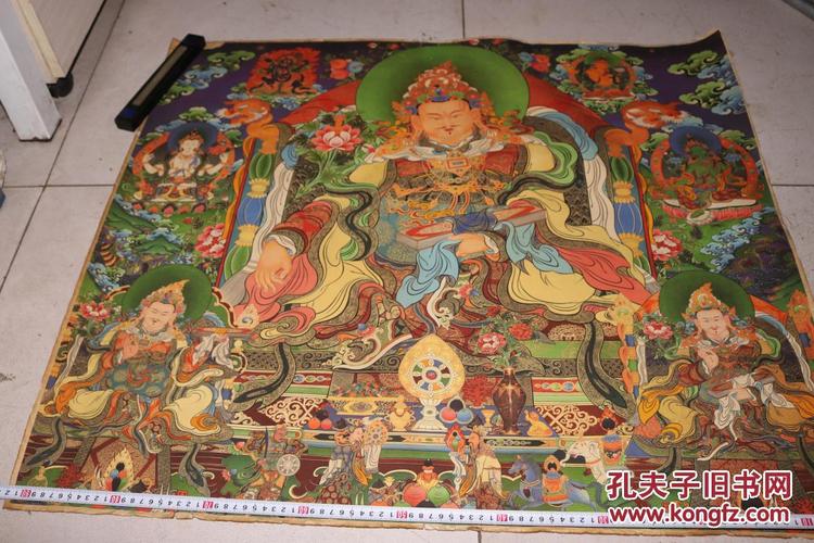 藏传佛教财宝天王唐卡,画像尊荣特别好.彩色艳丽而不俗,很写实