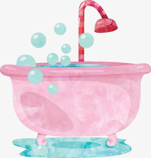 手绘/卡通 卡通元素 > 创意水彩浴盆  收藏 [声明] 觅元素所有素材为