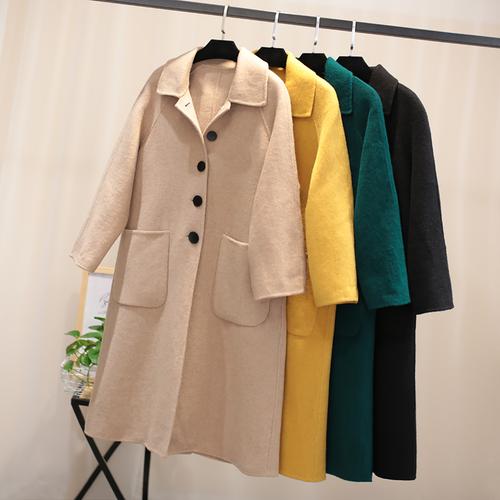 外套_a1904 双面羊毛呢大衣女中长款冬季韩版高端纯手工缝制毛呢外套