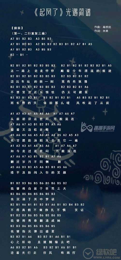 光遇起风了乐谱分享 超简单数字简谱一览