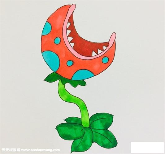 食人花简笔画步骤