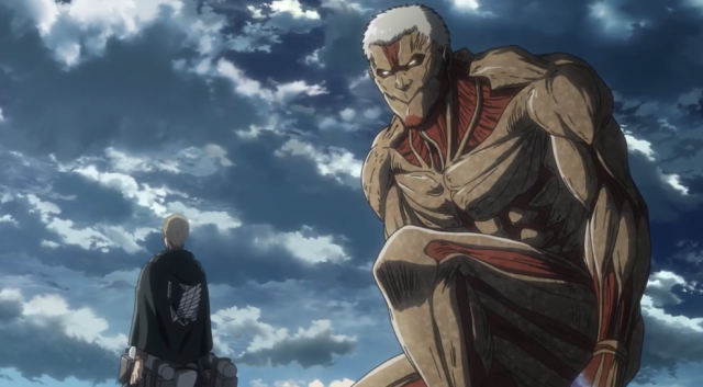 进击的巨人第14话:艾伦再战铠之巨人,新装备雷枪起决定性作用!