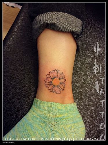 雏菊花纹身##浙江台州纹身##浙江玉环楚门纹身##非刺青纹身##纹身图案