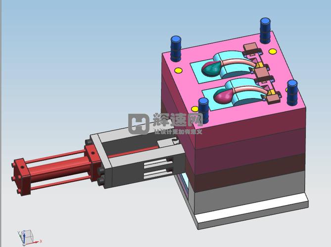 淋浴头花洒简单的圆弧抽芯 3d模具结构