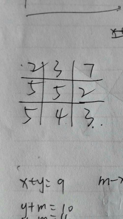 怎样横竖三个数相加等于12?
