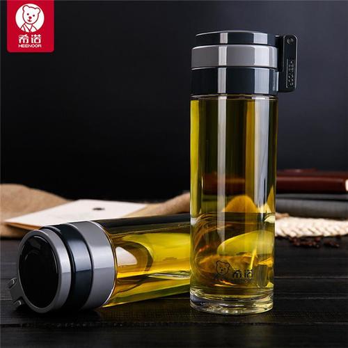 驻马店希诺双层玻璃杯价格让利客户_口杯实业万象水杯