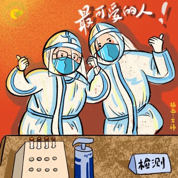 淮安小姐姐手绘抗疫漫画,致敬一线英雄!