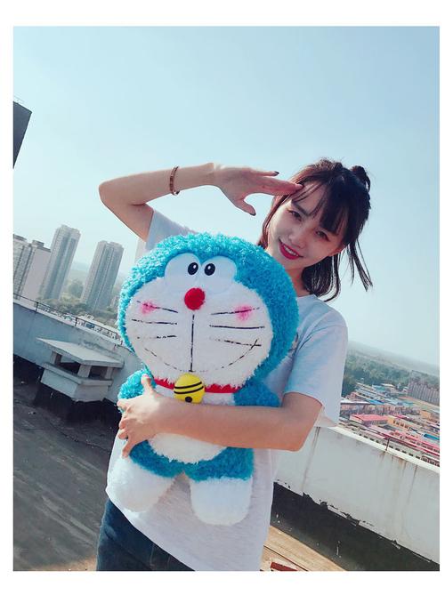 变身叮当猫毛绒玩具粉色哆啦a梦公仔蓝胖子女生抱枕娃娃生日礼物