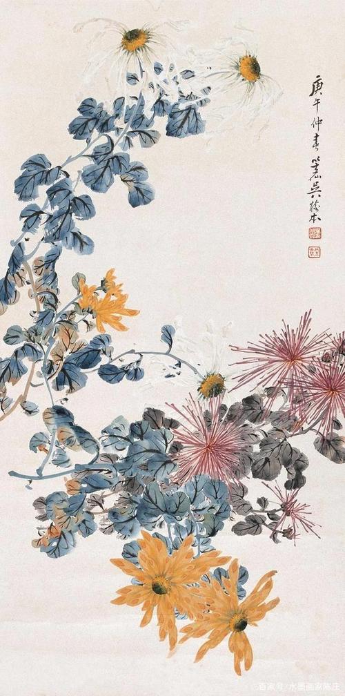 他是民国时期画菊花的大画家,他画的菊花千姿百态