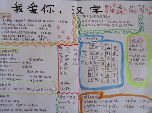 我爱你汉字手抄报
