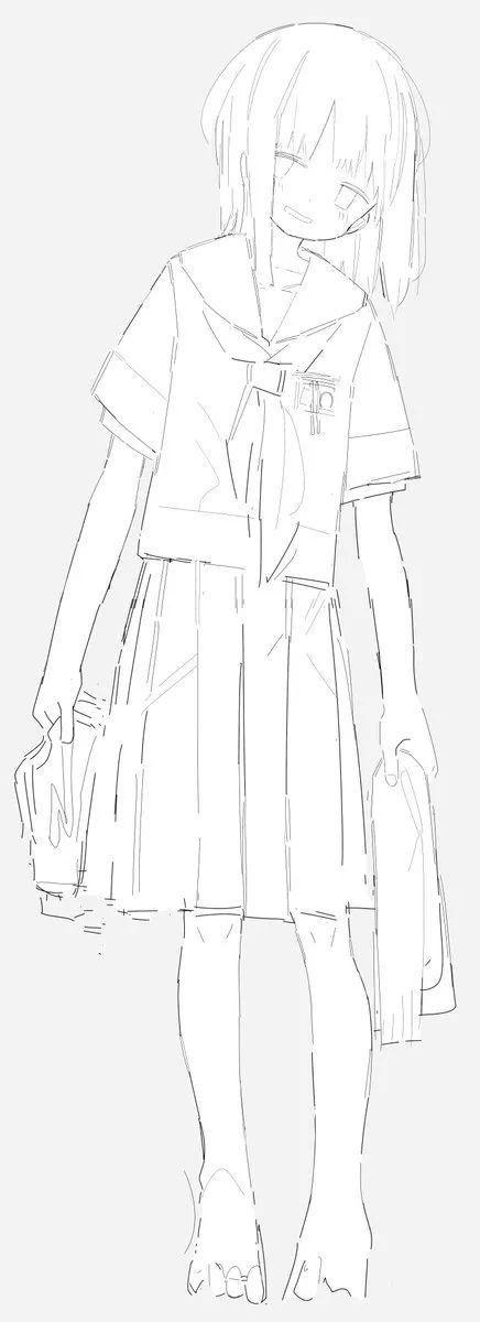 高中生女生的简笔画