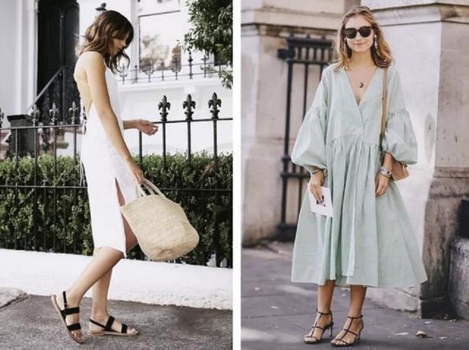 法式穆勒鞋搭配连衣裙美到窒息,火爆欧美圈,女人这样穿很有魅力