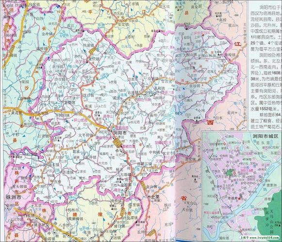 湖南省浏阳市地图