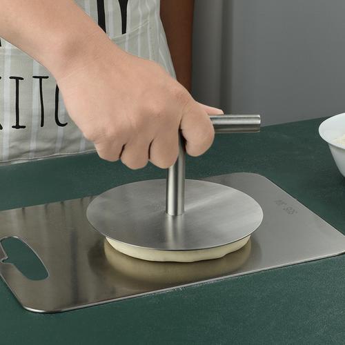 304不锈钢圆型压饼器手抓烧饼白吉馍家用手压式商用铁板鱿鱼压板