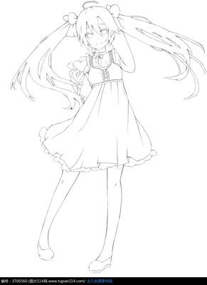 穿裙子的小女孩卡通