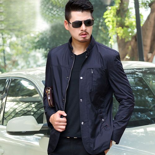 中年男士夹克男薄款秋装30爸爸上衣服40岁50中老年春秋款休闲外套