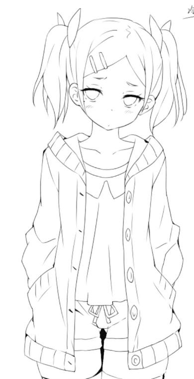 漫画女孩铅笔画图片_漫画女孩铅笔画素材