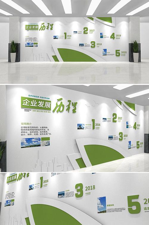 发展历程荣誉墙企业文化墙背景板红色大气挑战2021企业年会展会背景