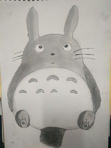 龙猫素描画简笔画