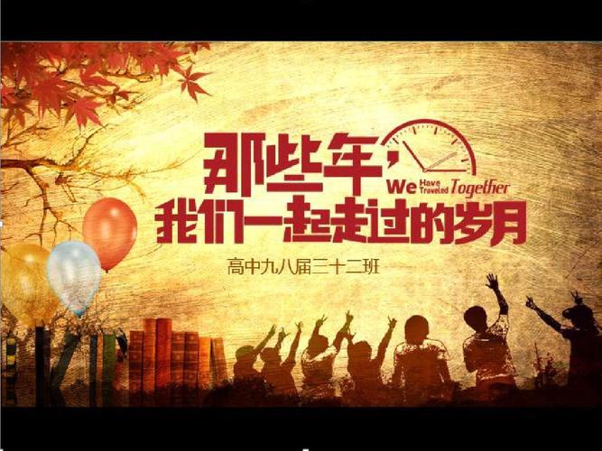模板】那些年一起走过的岁月致青春同学会影集毕业会场背景ppt 第1页