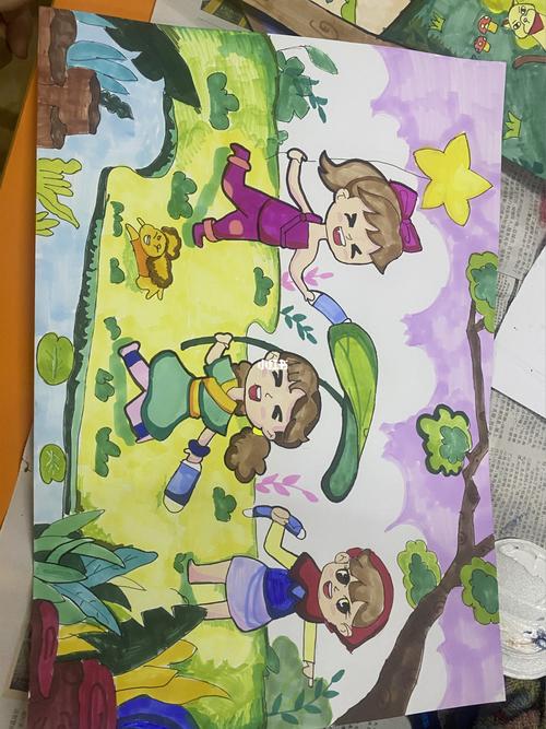 快乐成长画_绘画_文化_绘画