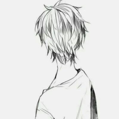 黑白 男头 动漫头像 二次元 头像 帅气 背影 @痞鸦