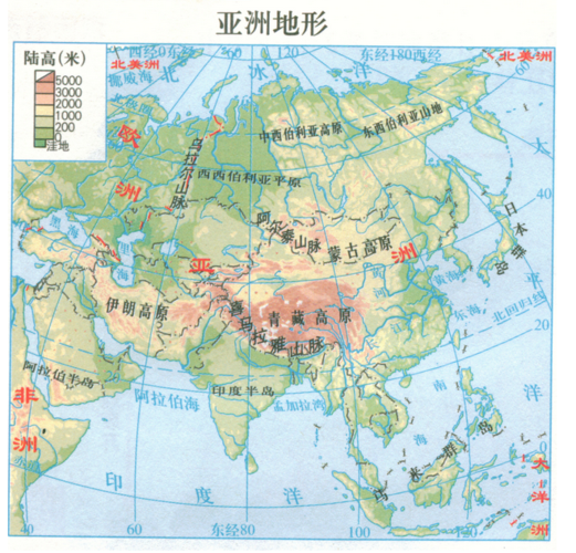 亚洲河流的流向与亚洲地形之间有什么关系