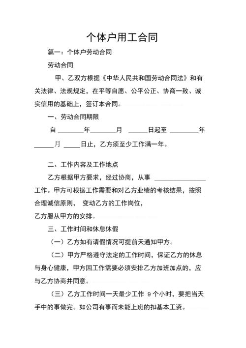 《个体户用工合同》.docx 12页