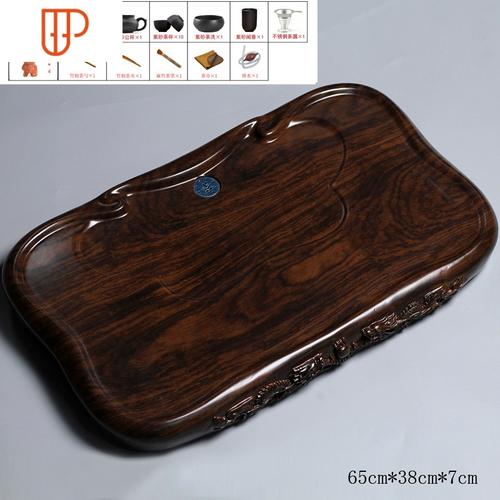 酸枝黑檀木旅行茶具整块实木功夫大号加厚花梨木家用茶海茶台国泰家和