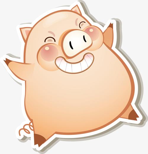 矢量卡通跳舞可爱小猪