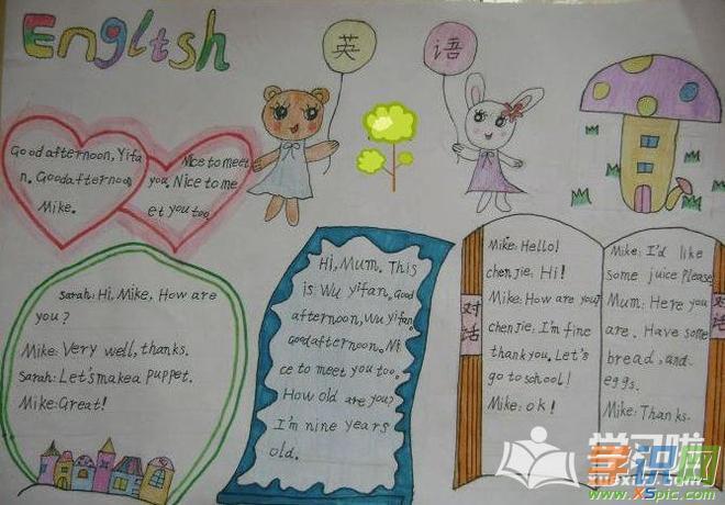 关于英语手抄报设计图-英语乐园