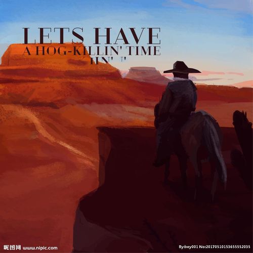 水彩画风格狂野西部牛仔背景模板图片