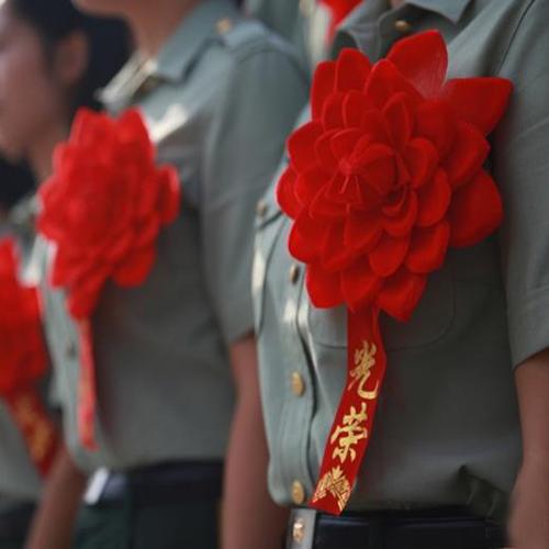 参军新兵入伍老兵退伍光荣花颁奖大红花员工表彰胸花