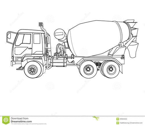 搅拌车儿简笔画