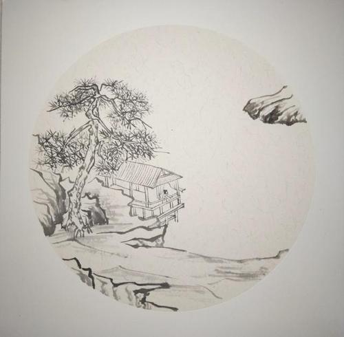 小写意山水画《江畔人家》的详细创作步骤和高清图,喜欢的收藏!