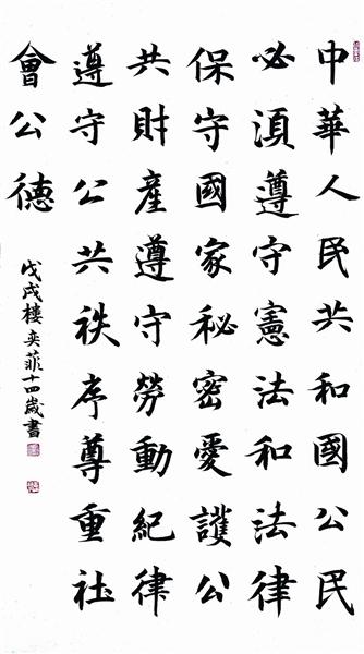 《宪法第五十三条》 楼奕菲 中学书法初中组