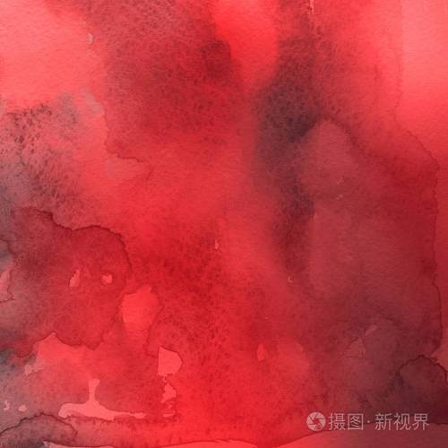 红色水彩颜料纹理抽象背景