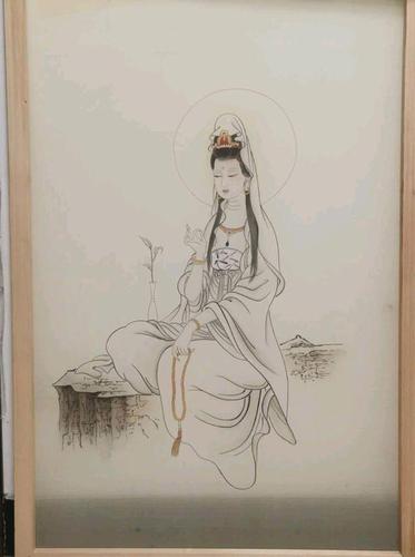 潘澄净老师手绘绢本《观自在菩萨》
