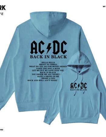 hotkekebackinblackacdc周边欧美重金属乐队衣服连帽卫衣套头长袖衫男