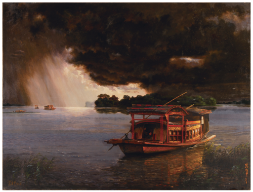 张自申 《南湖红船》 油画 76cm×100cm