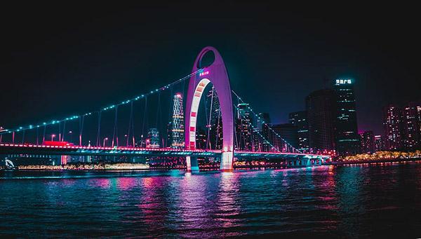 广州猎德大桥夜景