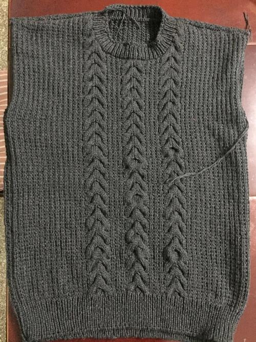 原型制图编织男士棒针落肩袖套头毛衣