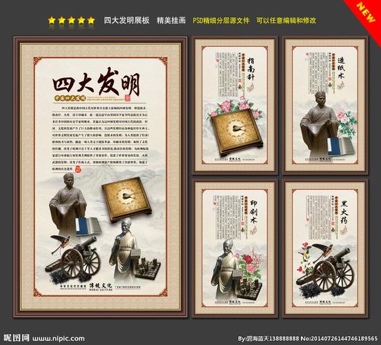 四大发明展板