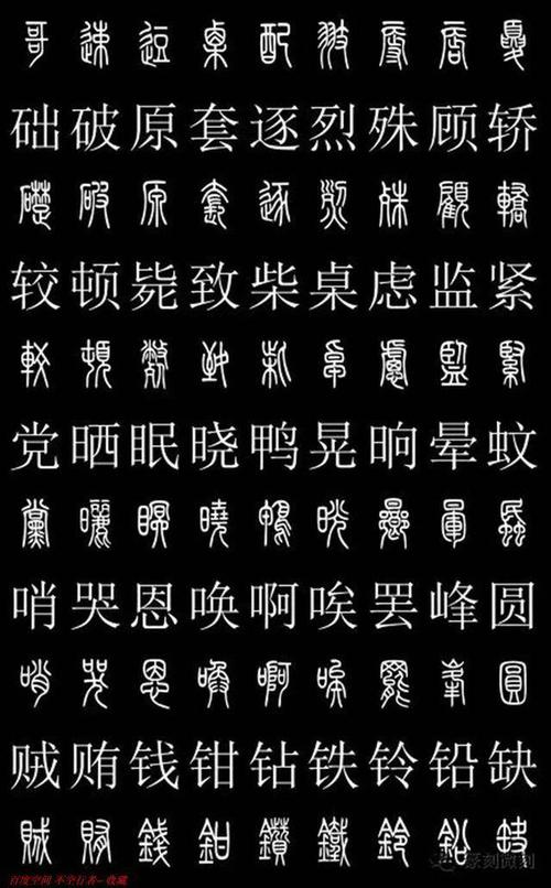 篆书对照字典,共2500字