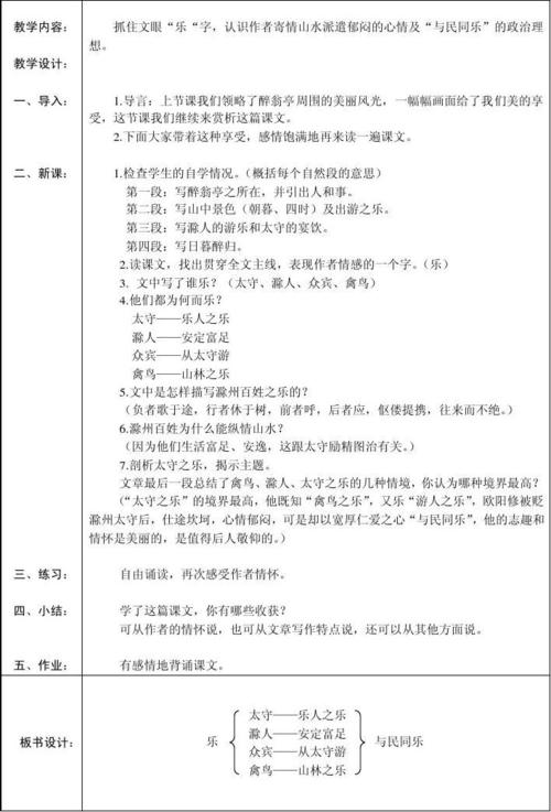 《醉翁亭记》教学设计