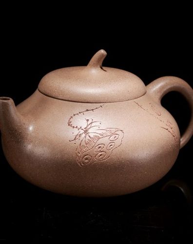 束氏 茄瓜降坡泥紫砂壶 周红飞作品