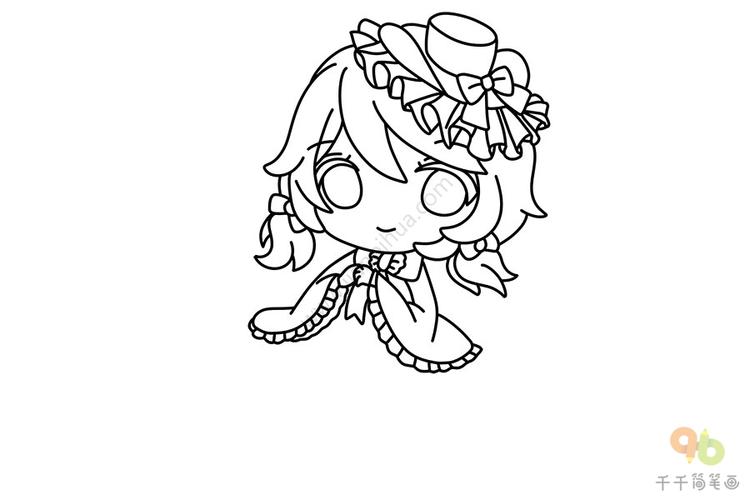 呆萌的二次元女孩简笔画女孩简笔画