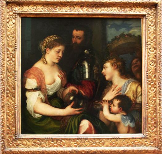 卢浮宫藏画 提香-《镜前梳妆的妇人》