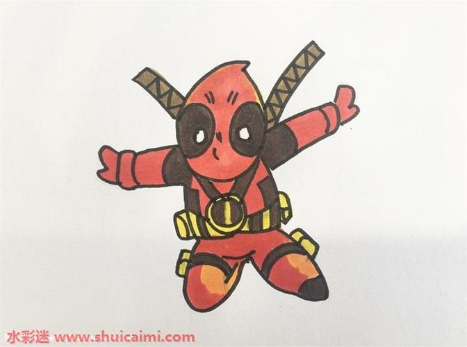 死侍简笔画的画法步骤图解