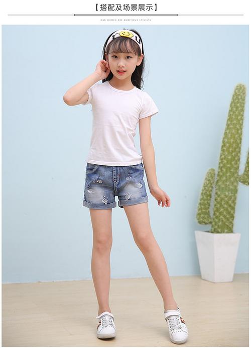 女童牛仔短裤夏季2018新款韩版中大童薄款小女孩外穿热裤儿童短裤